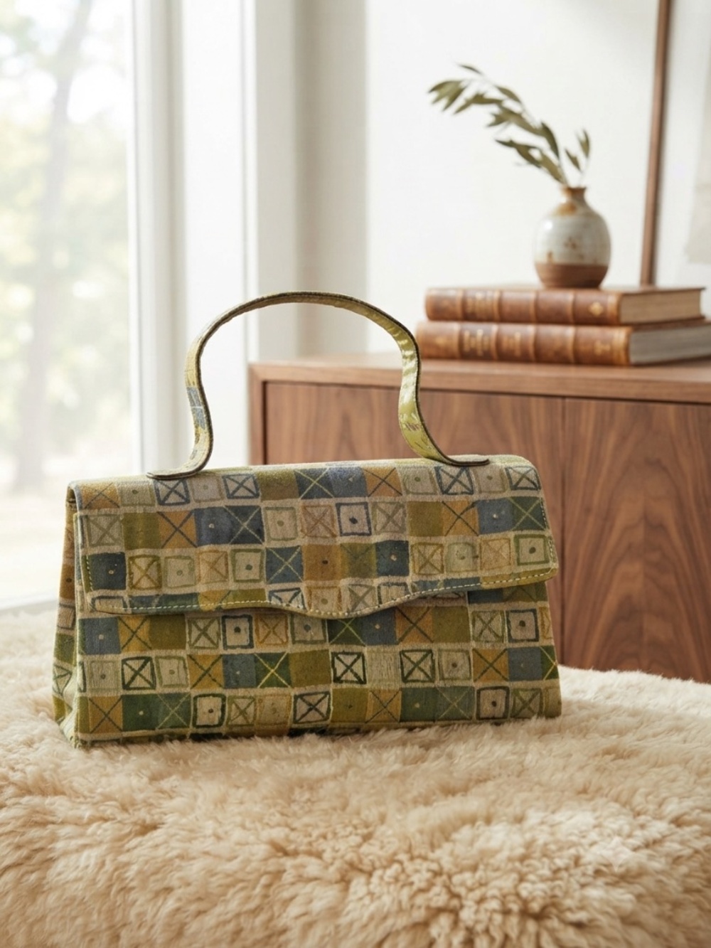 Mark Schwartz designer upholstery purse vintage 60s~made in Italy~extremely rare